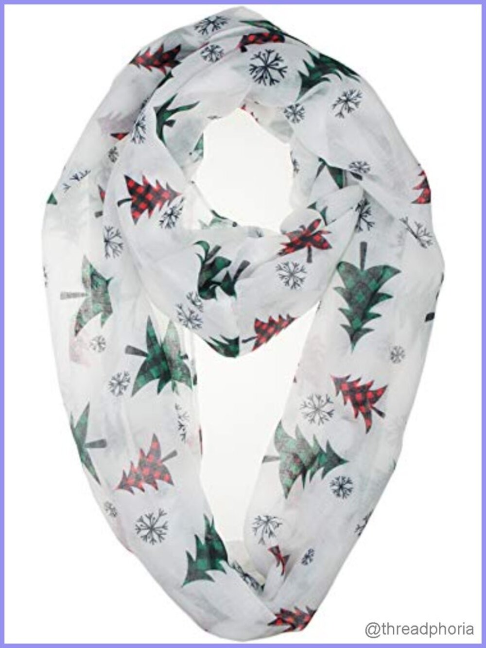 Women's Lightweight Viscose Infinity Scarf Christmas Holiday Gift